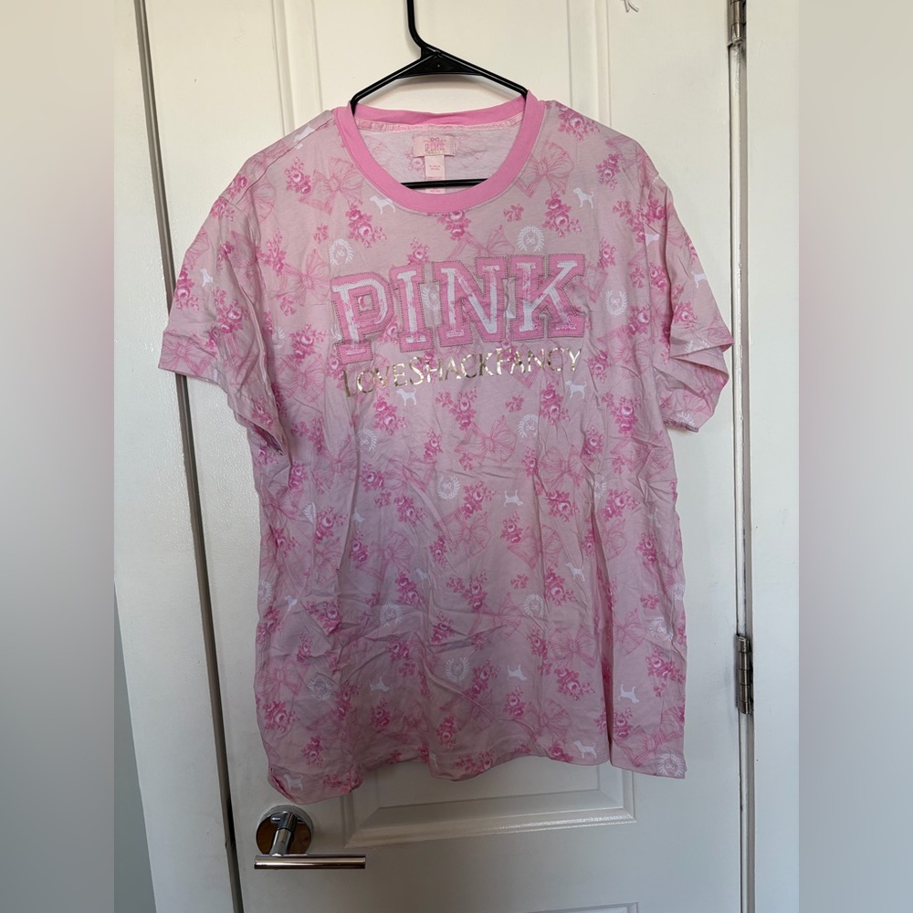 PINK X LoveShackFancy Campus Cotton Floral Tee-sold out everywhere